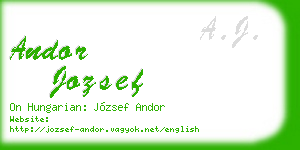 andor jozsef business card